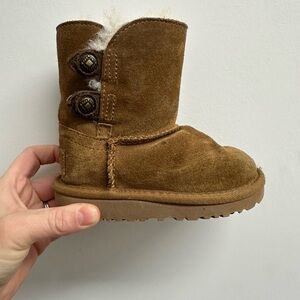 UGG Tan Kids Boots with Button Detail